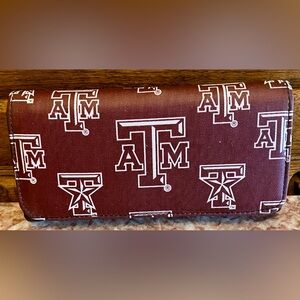 Texas A&M Maroon Logo Wallet; Perfect condition; snap front closure;